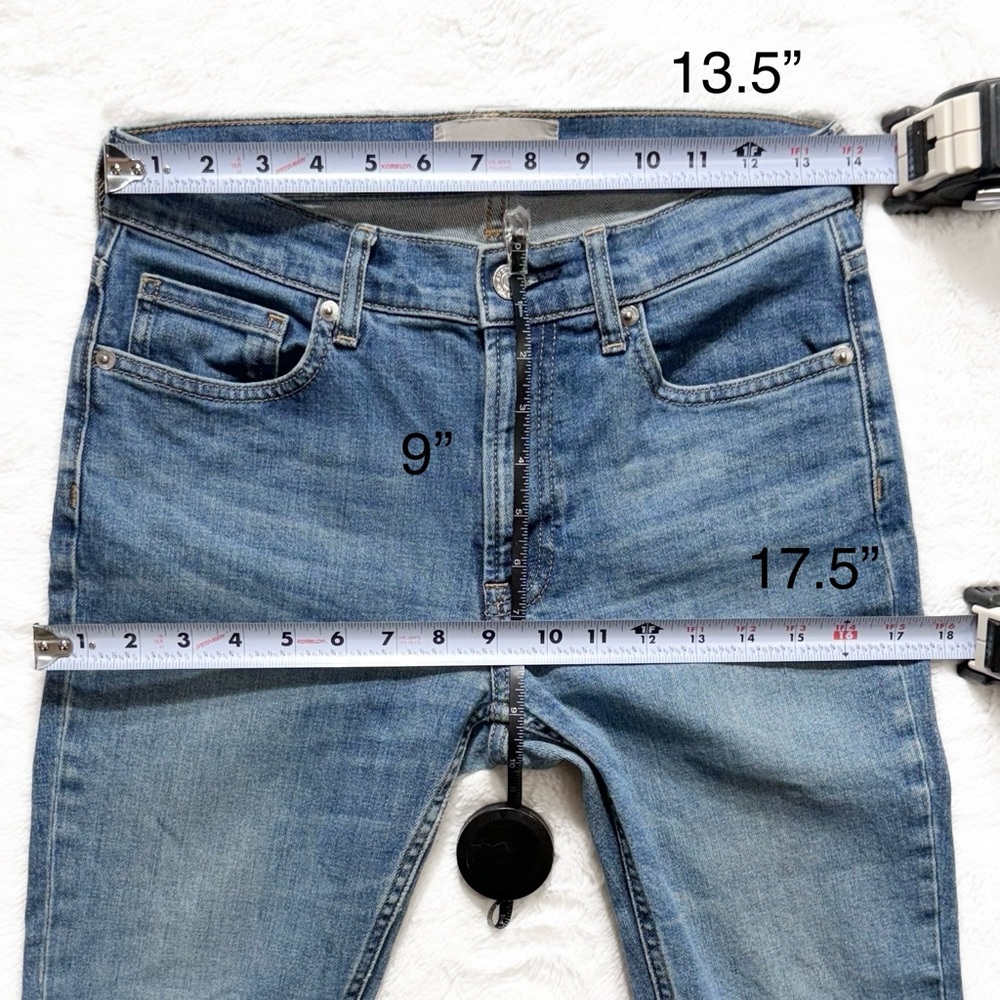 Everlane Distressed Medium Wash Mid Rise Ankle Skinny Jeans - Picture 10 of 11